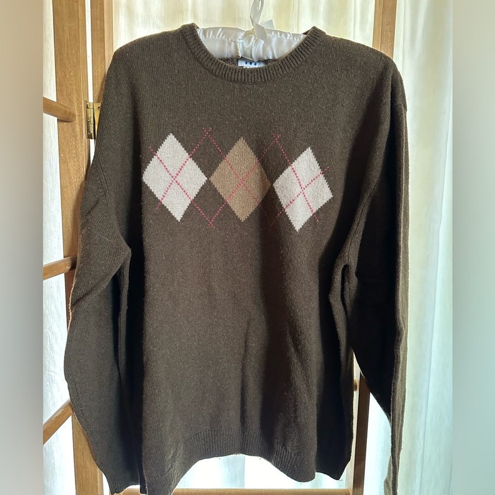 Covington Wool Argyle Pull Over Crewneck Sweater Mens XL